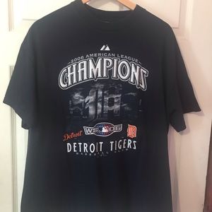 Detroit Tigers 2006 American League Champions Dar Blue T-Shirt Mens XL